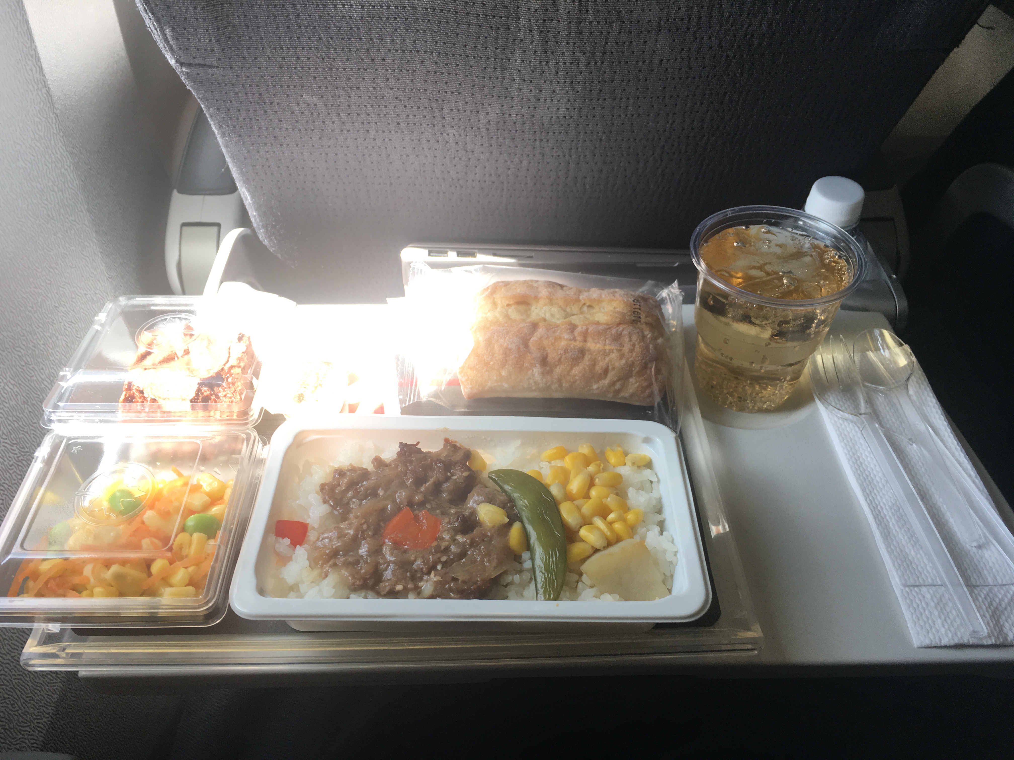First meal aboard my flight to Tokyo